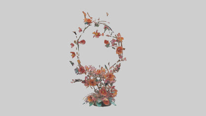Floral Spiral Structure Sculpture model VR / AR / low-poly