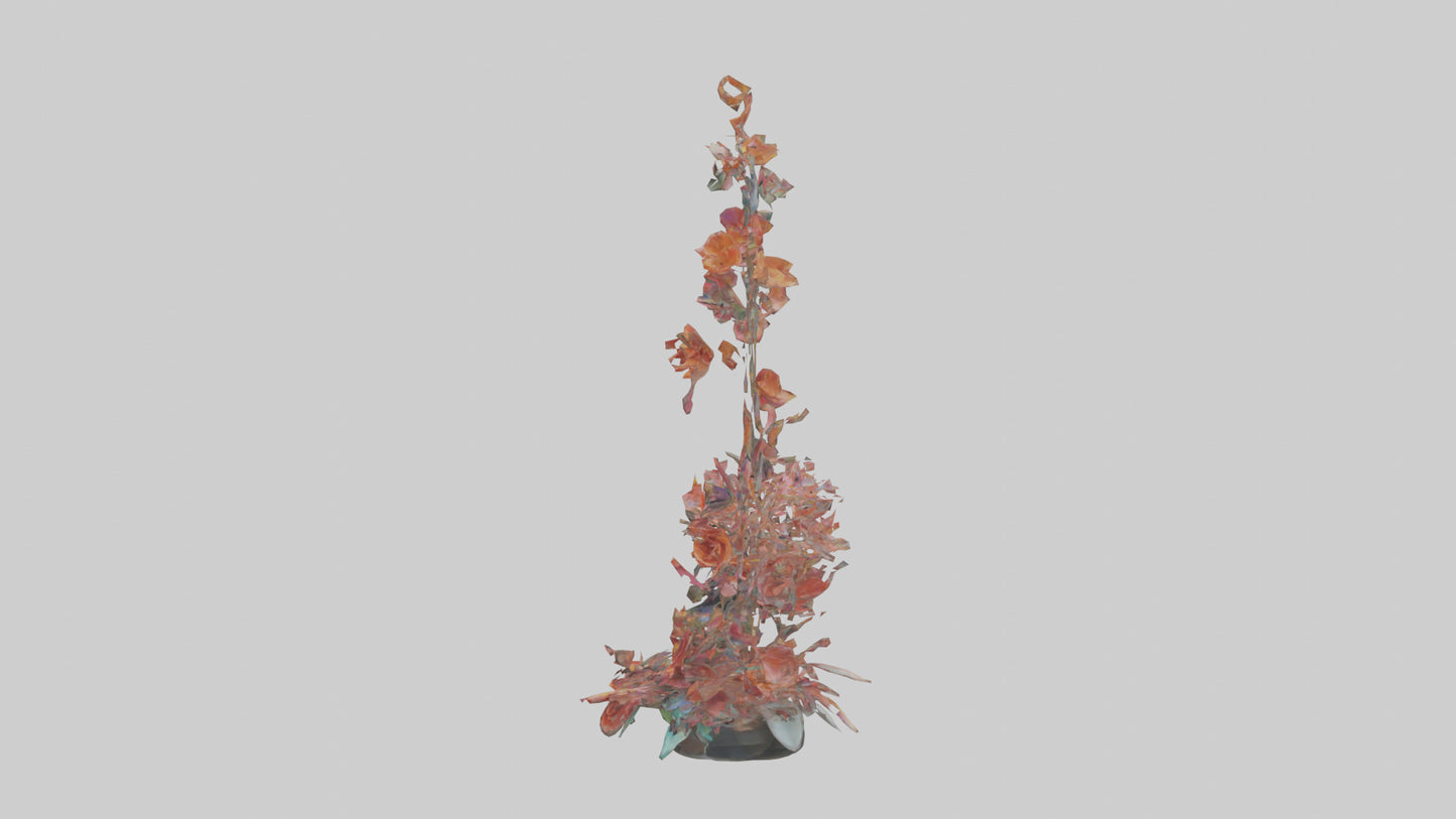 Floral Spiral Structure Sculpture model VR / AR / low-poly
