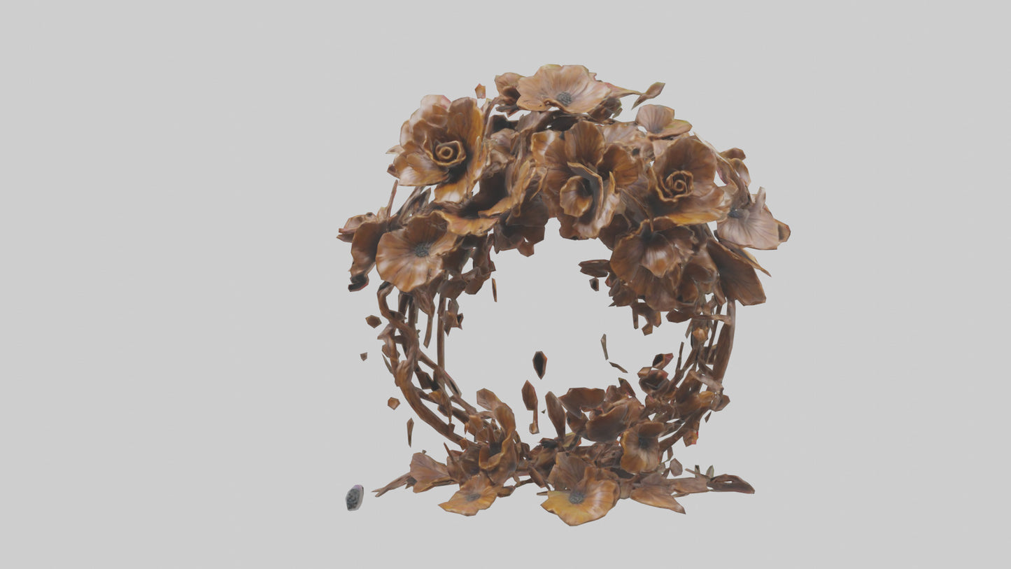 3D model Floral Twist Sculpture model VR / AR / low-poly