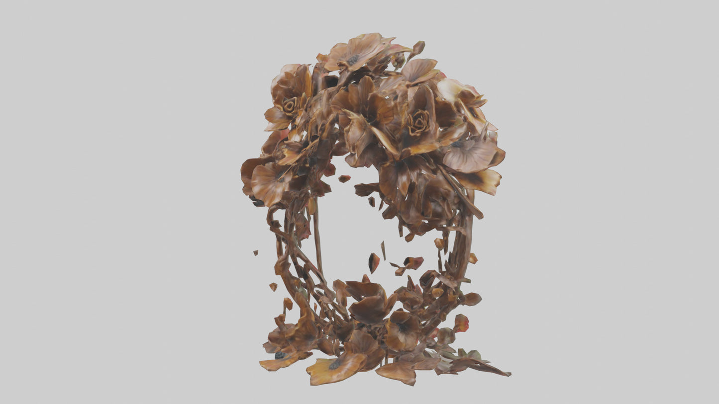 3D model Floral Twist Sculpture model VR / AR / low-poly