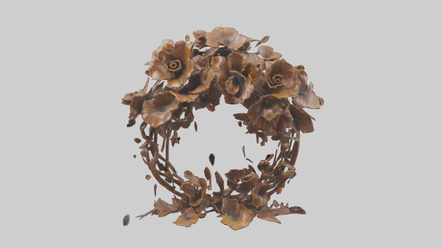 3D model Floral Twist Sculpture model VR / AR / low-poly
