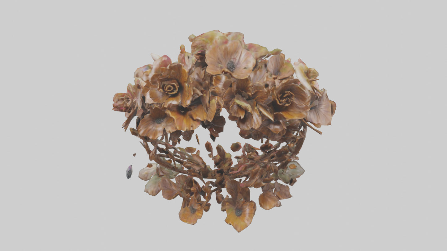 3D model Floral Twist Sculpture model VR / AR / low-poly