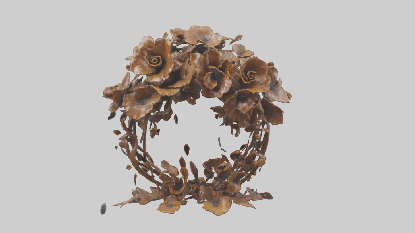 3D model Floral Twist Sculpture model VR / AR / low-poly