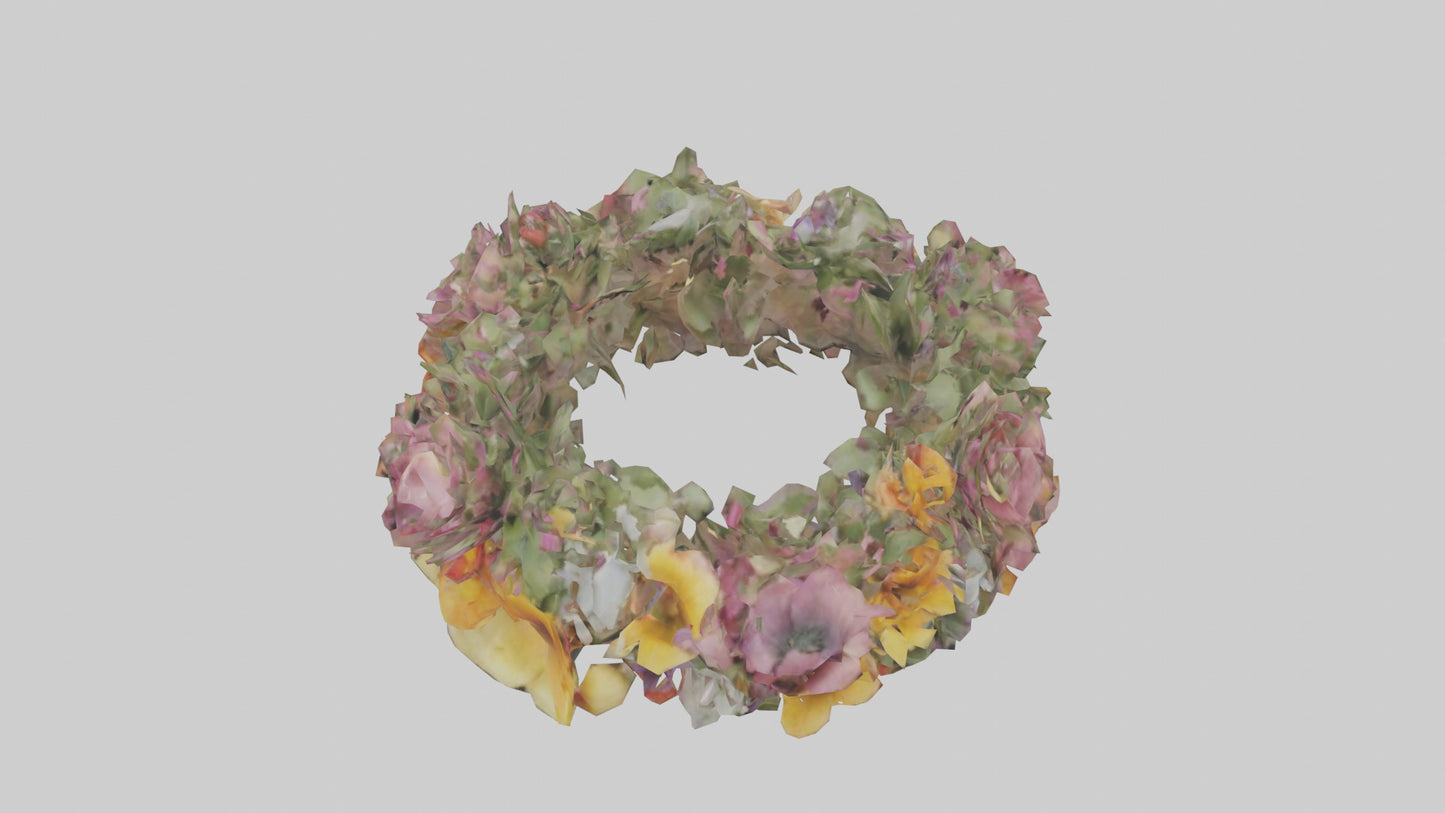 3D model Floral wreath model VR / AR / low-poly