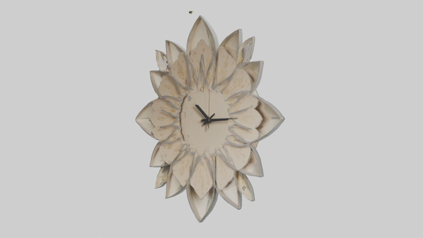 Flower Design Wall Clock model 3D model