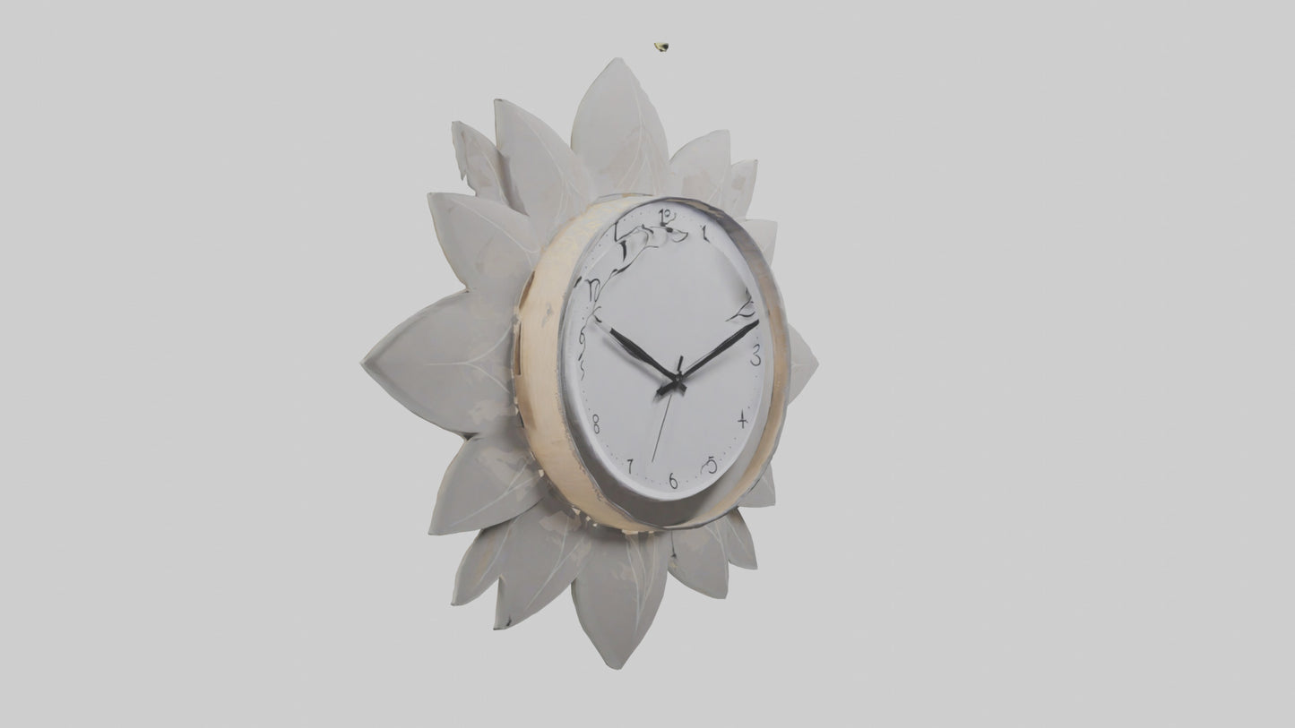 Flower Design Wall Clock model 3D model