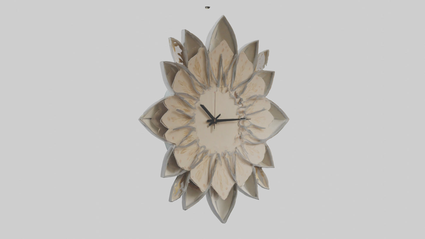 Flower Design Wall Clock model 3D model