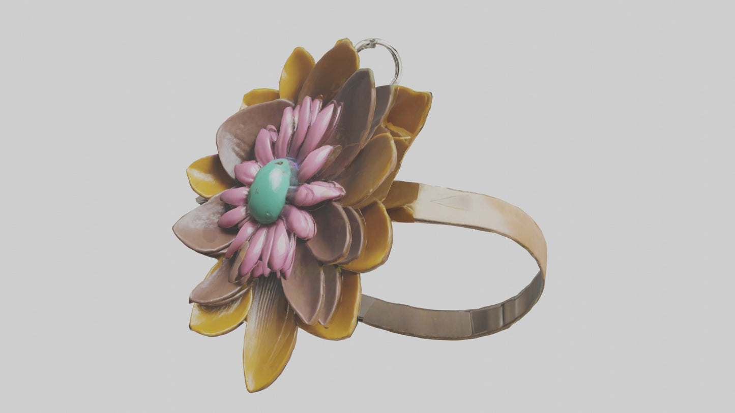 Flower keychain model 3D model
