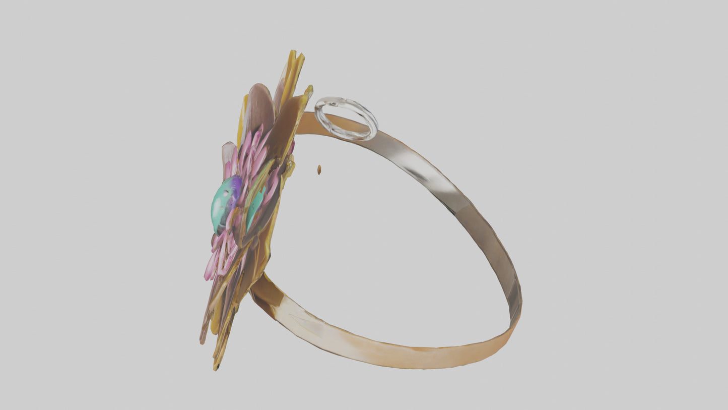 Flower keychain model 3D model