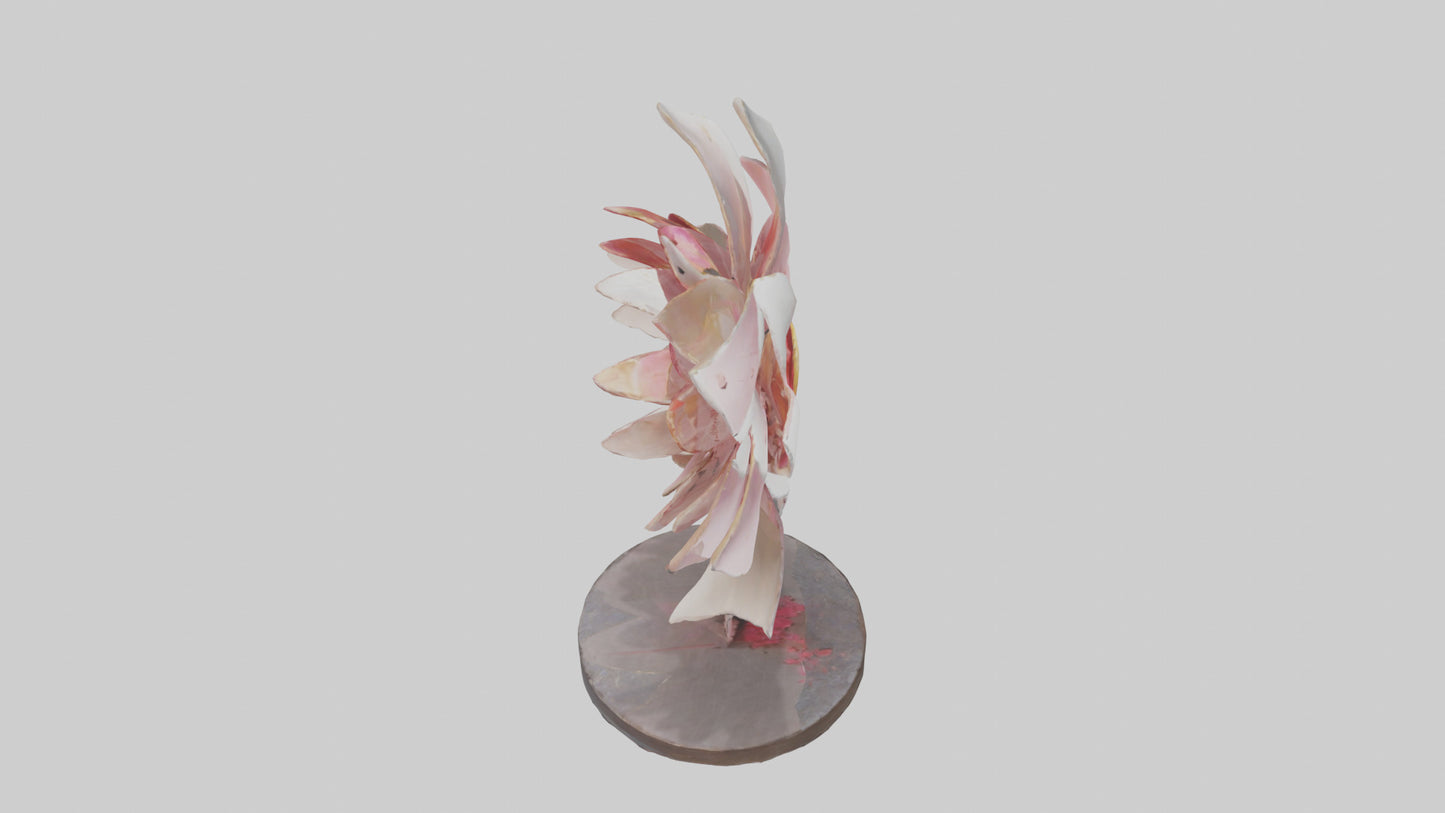 Flower Petal Art Statue model 3D model