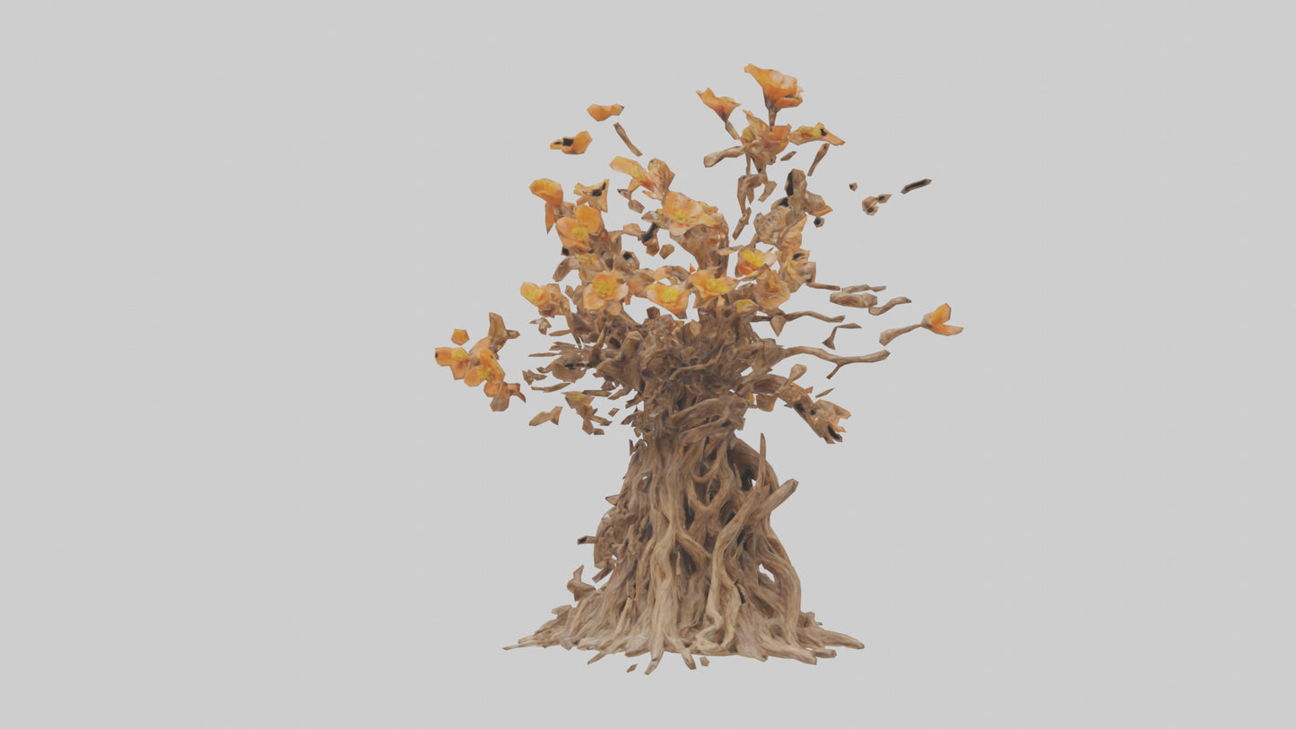 3D model Flowering Root Sculpture model VR / AR / low-poly