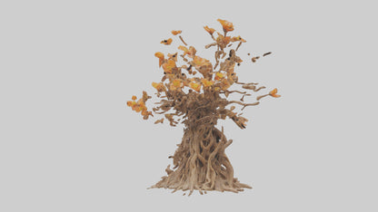 3D model Flowering Root Sculpture model VR / AR / low-poly
