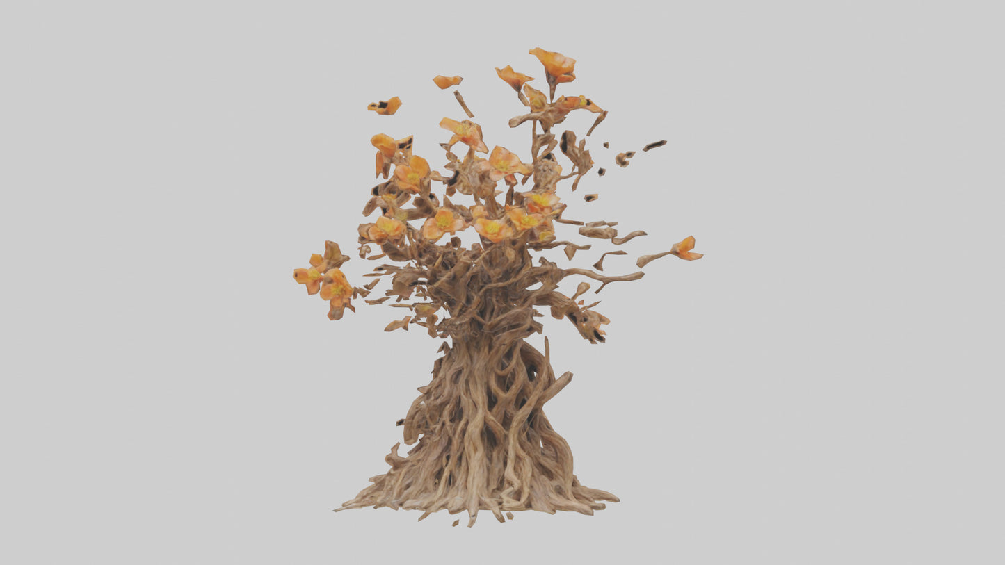 3D model Flowering Root Sculpture model VR / AR / low-poly