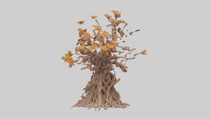 3D model Flowering Root Sculpture model VR / AR / low-poly
