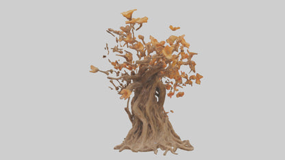 3D model Flowering Root Sculpture model VR / AR / low-poly