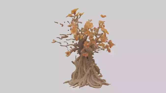 3D model Flowering Root Sculpture model VR / AR / low-poly