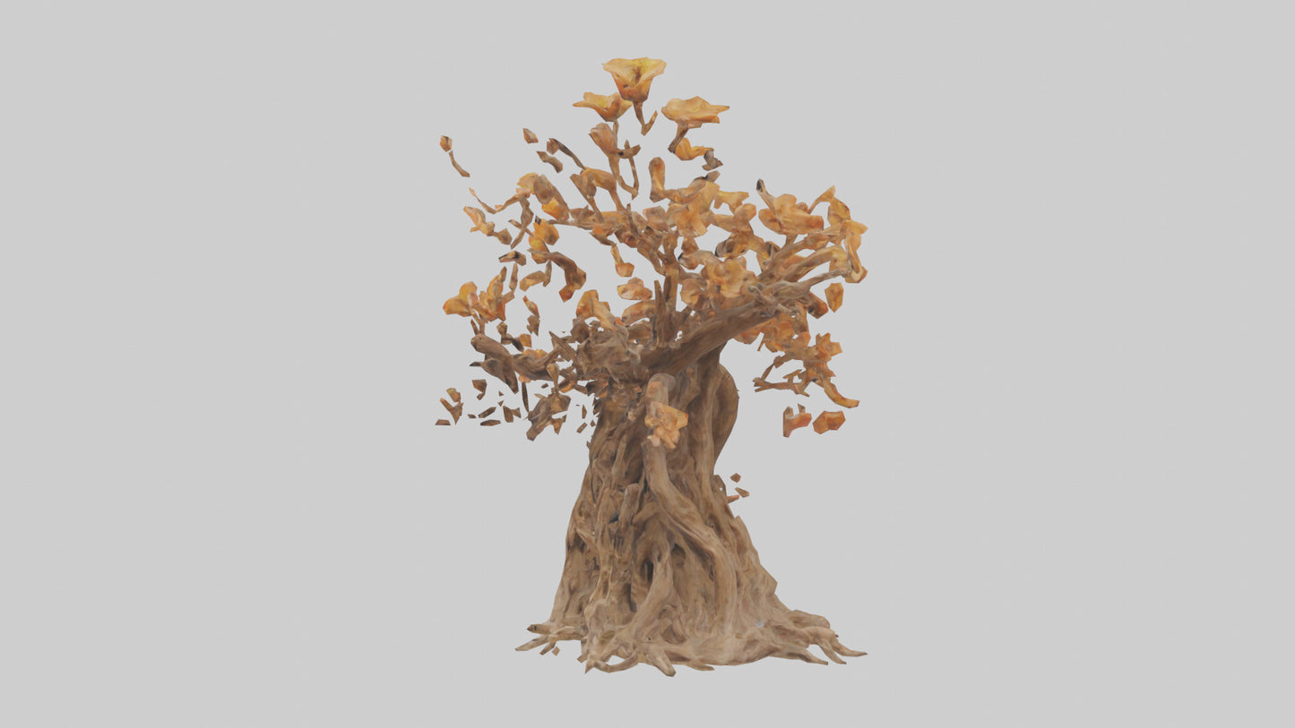 3D model Flowering Root Sculpture model VR / AR / low-poly