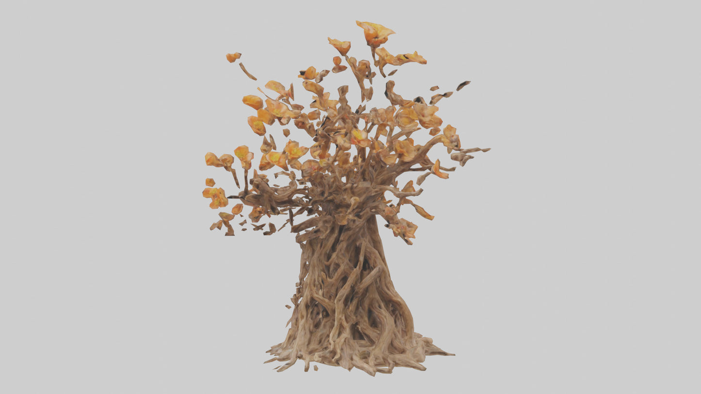3D model Flowering Root Sculpture model VR / AR / low-poly