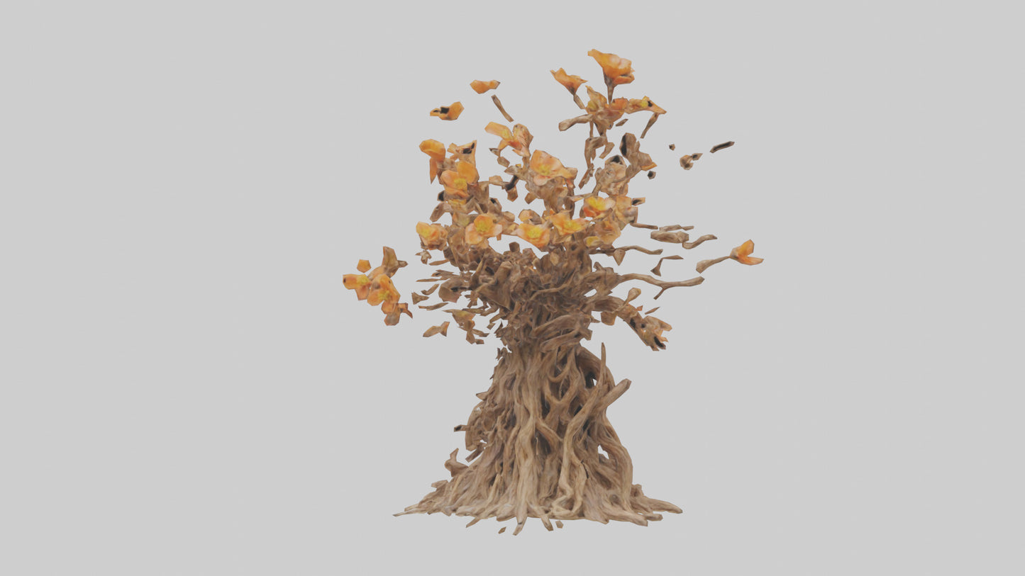 3D model Flowering Root Sculpture model VR / AR / low-poly