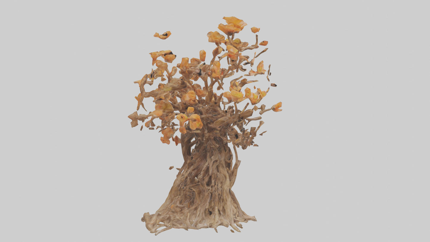 3D model Flowering Root Sculpture model VR / AR / low-poly