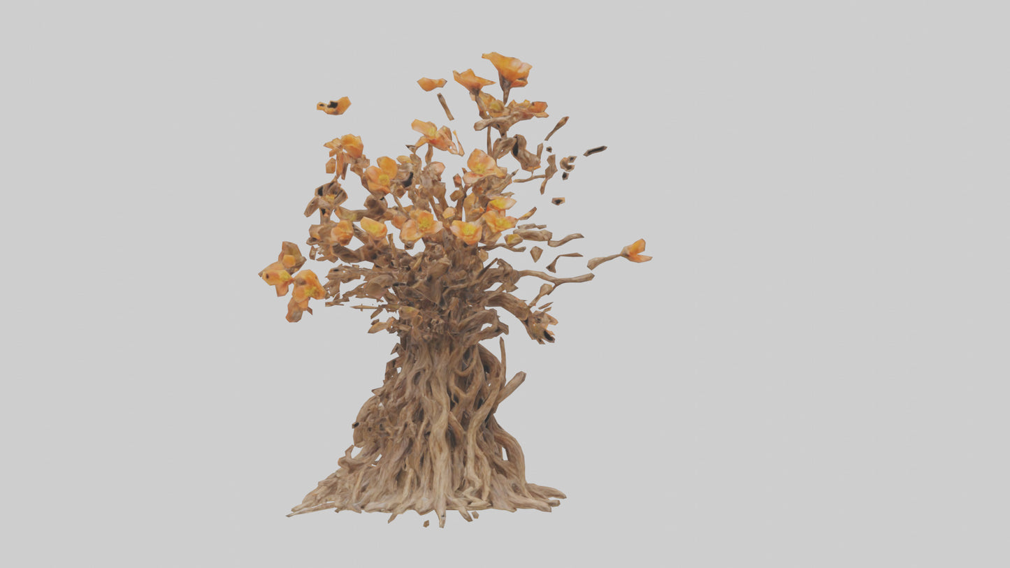 3D model Flowering Root Sculpture model VR / AR / low-poly