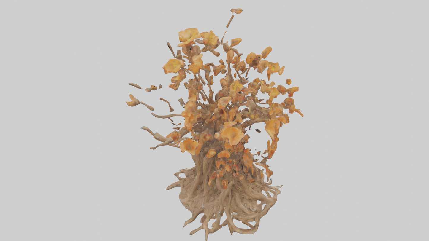 3D model Flowering Root Sculpture model VR / AR / low-poly