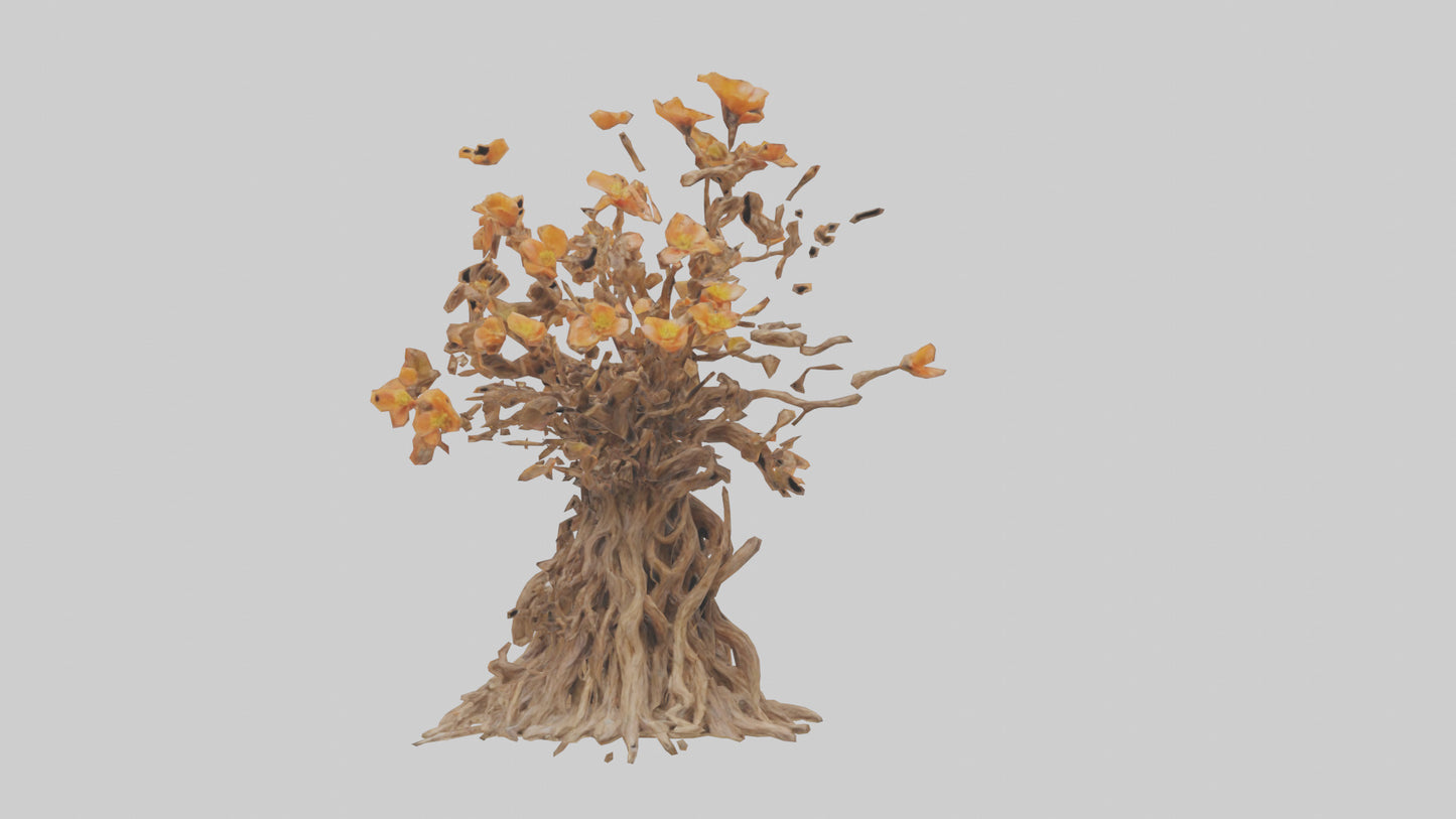3D model Flowering Root Sculpture model VR / AR / low-poly