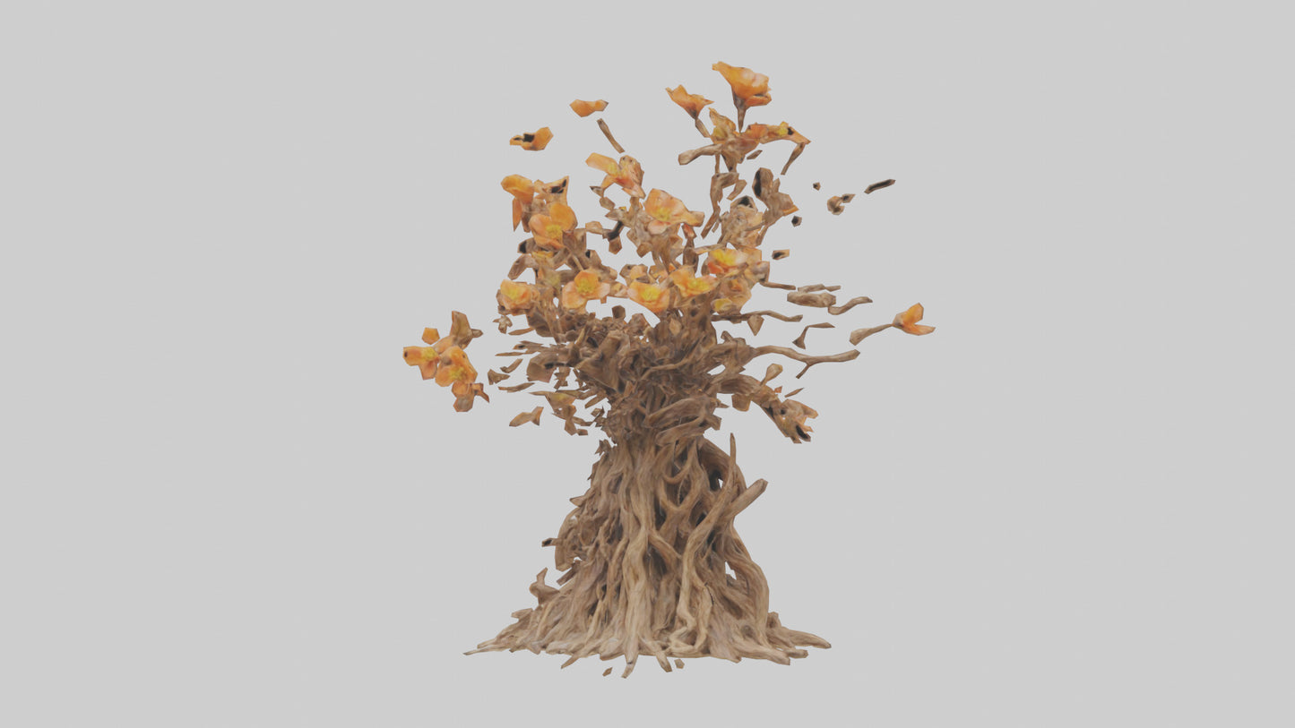 3D model Flowering Root Sculpture model VR / AR / low-poly