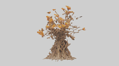 3D model Flowering Root Sculpture model VR / AR / low-poly