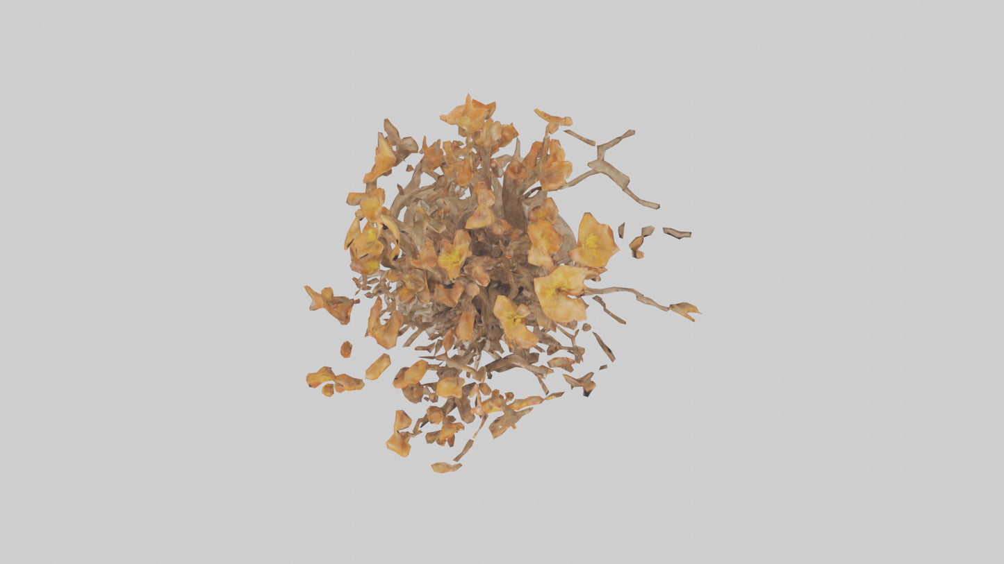 3D model Flowering Root Sculpture model VR / AR / low-poly