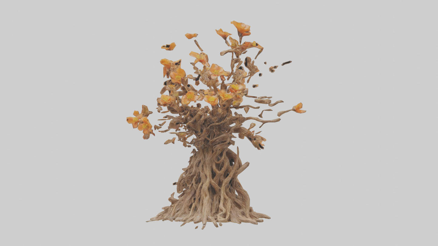 3D model Flowering Root Sculpture model VR / AR / low-poly