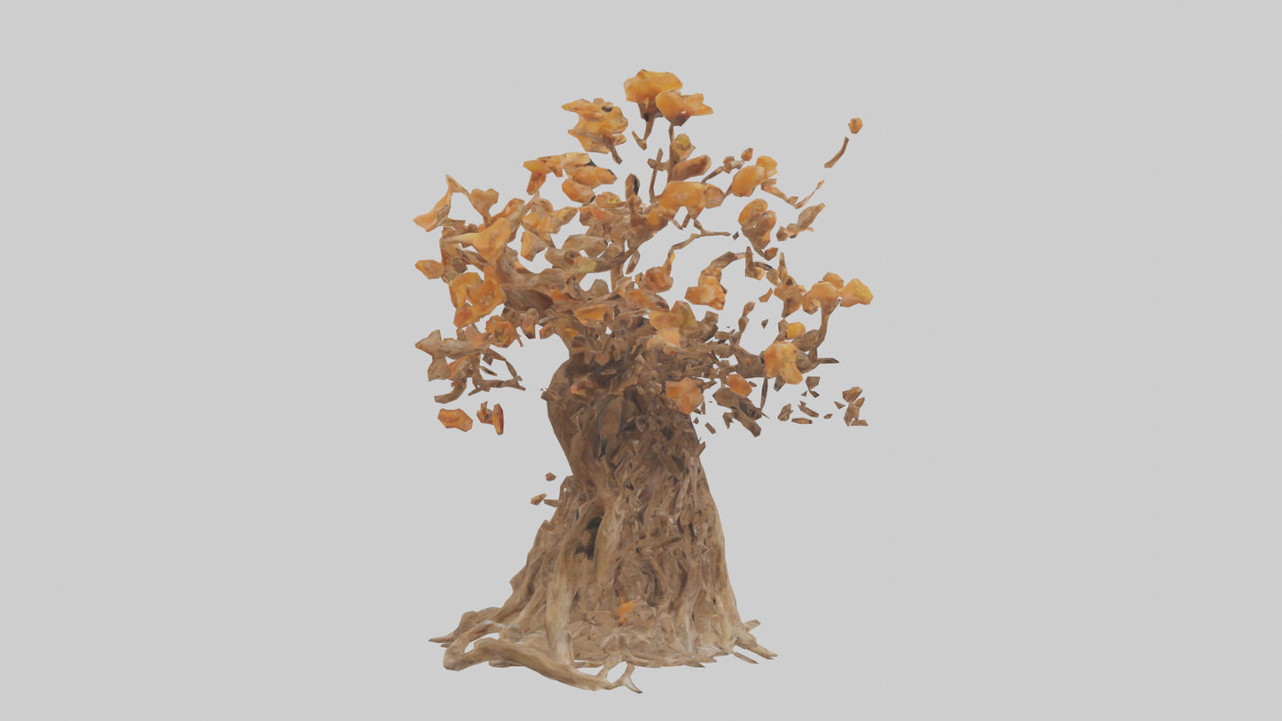 3D model Flowering Root Sculpture model VR / AR / low-poly