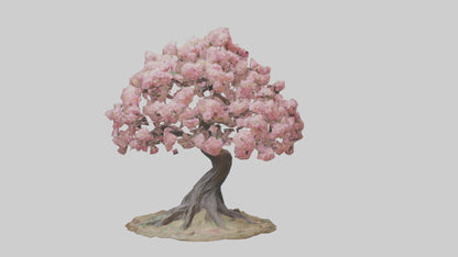 Flowering Tree Sculpture model VR / AR / low-poly