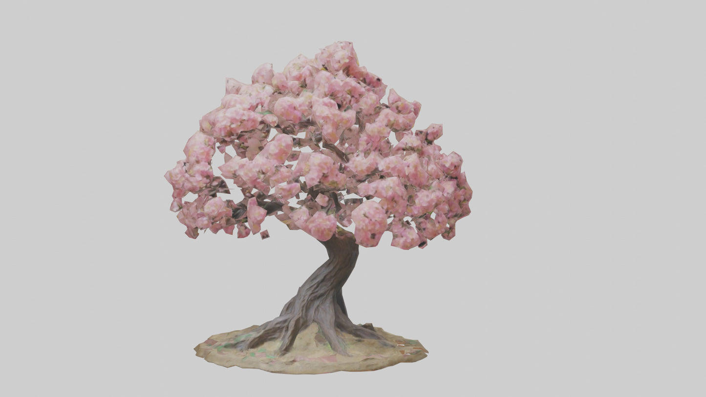 Flowering Tree Sculpture model VR / AR / low-poly
