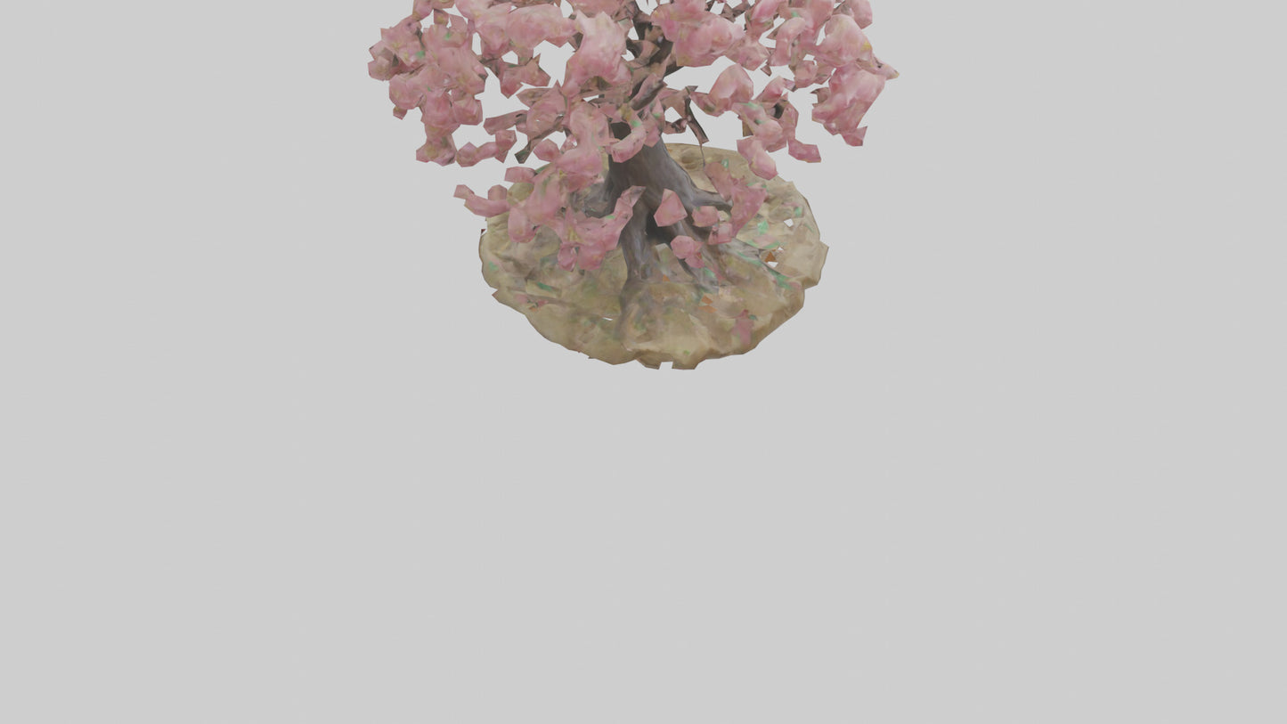 Flowering Tree Sculpture model VR / AR / low-poly