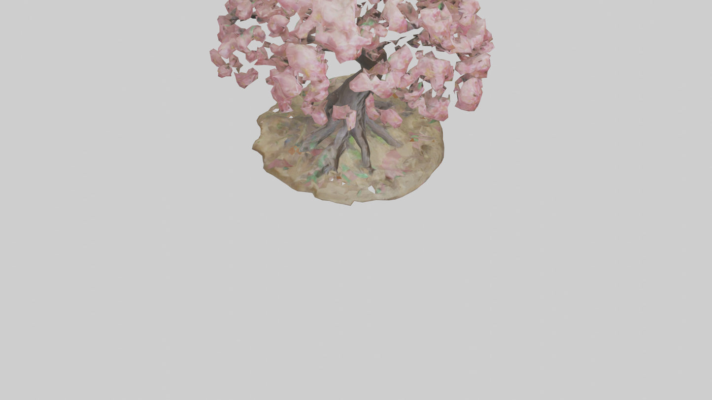 Flowering Tree Sculpture model VR / AR / low-poly