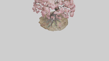 Flowering Tree Sculpture model VR / AR / low-poly