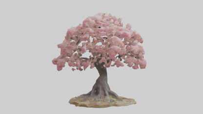Flowering Tree Sculpture model VR / AR / low-poly