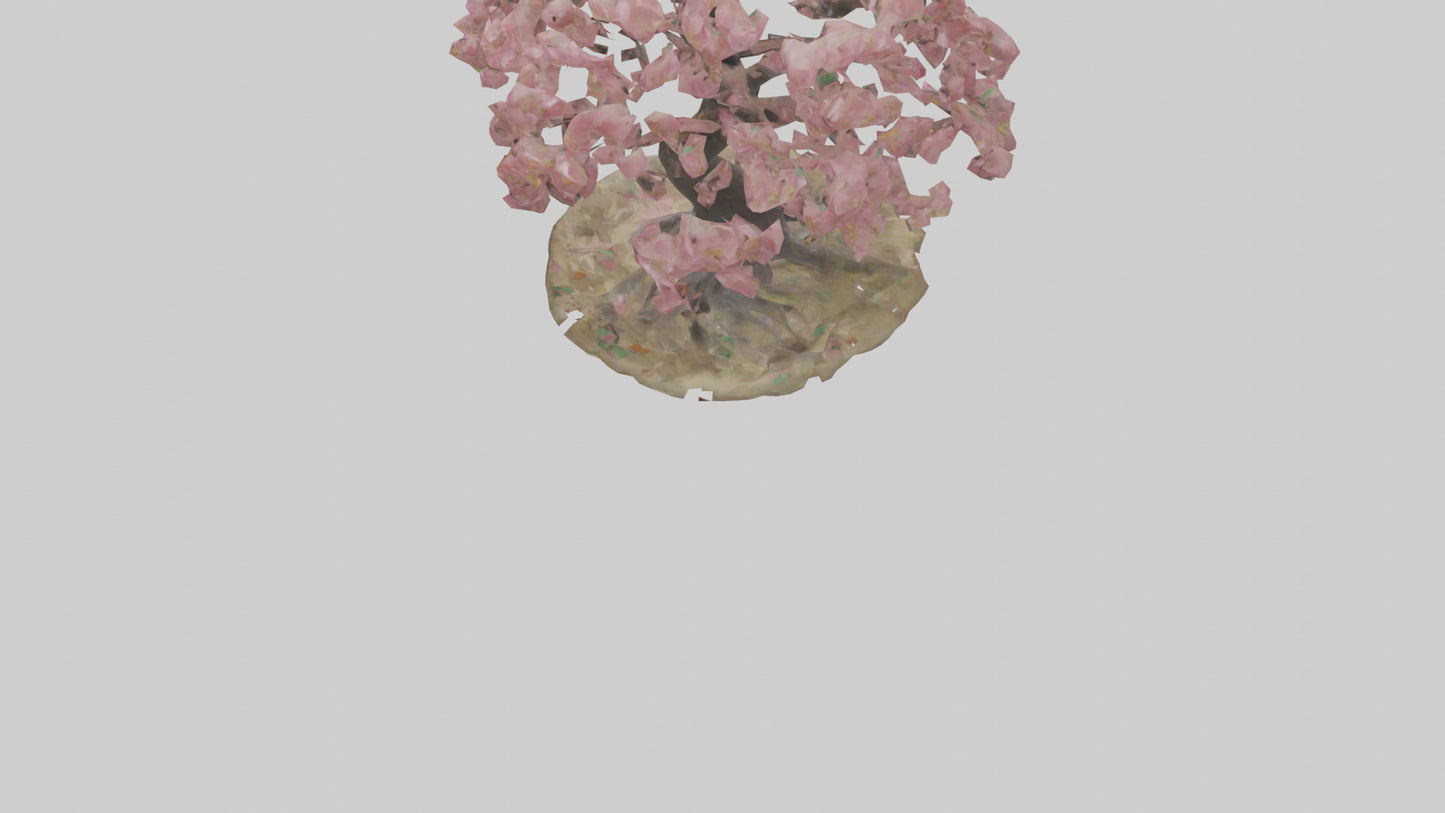 Flowering Tree Sculpture model VR / AR / low-poly