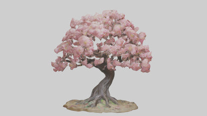 Flowering Tree Sculpture model VR / AR / low-poly
