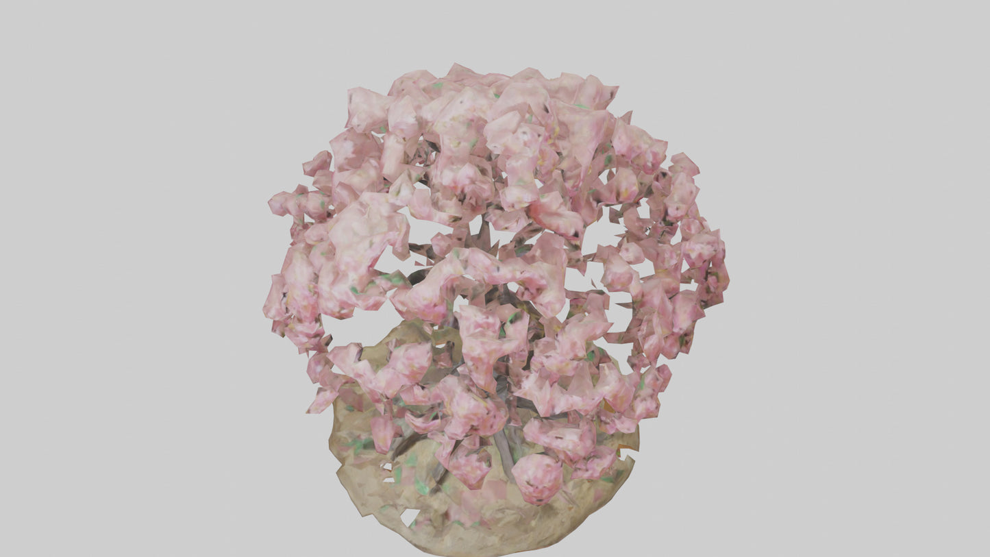 Flowering Tree Sculpture model VR / AR / low-poly