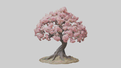 Flowering Tree Sculpture model VR / AR / low-poly