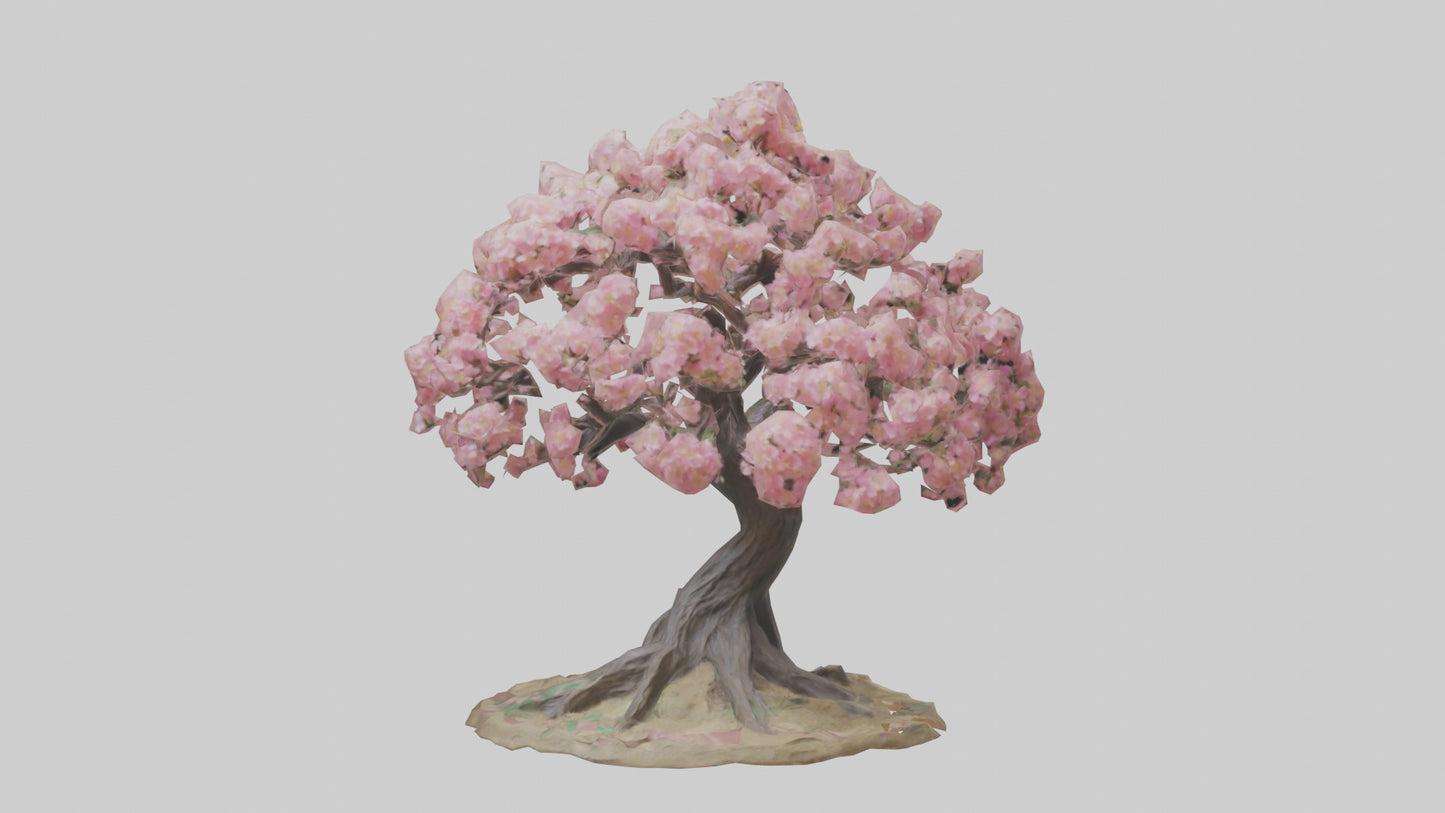 Flowering Tree Sculpture model VR / AR / low-poly