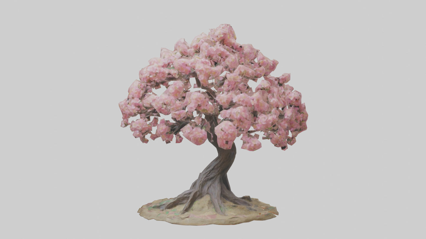 Flowering Tree Sculpture model VR / AR / low-poly