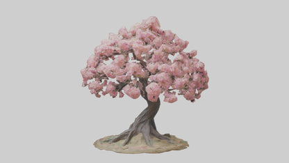 Flowering Tree Sculpture model VR / AR / low-poly