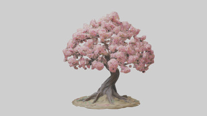 Flowering Tree Sculpture model VR / AR / low-poly