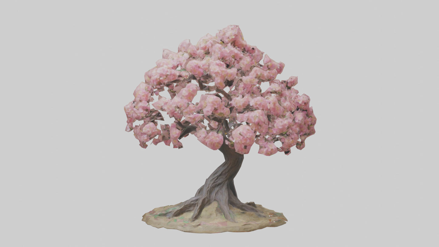 Flowering Tree Sculpture model VR / AR / low-poly