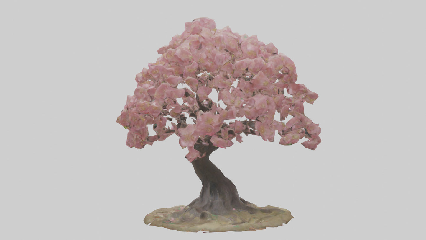 Flowering Tree Sculpture model VR / AR / low-poly