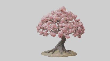 Flowering Tree Sculpture model VR / AR / low-poly