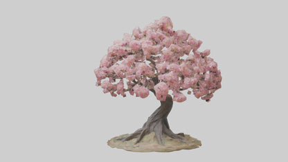 Flowering Tree Sculpture model VR / AR / low-poly
